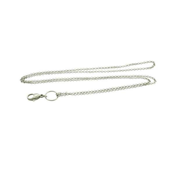 silberne Halskette mit Loop und Karabiner für Medaillons