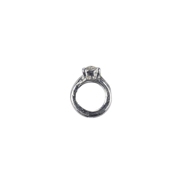 silberner Ring mit Kristallstein als floating Charm