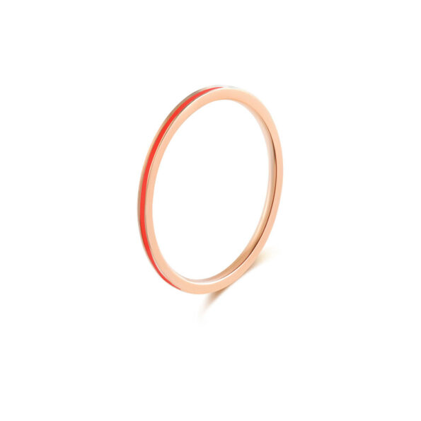 roségoldener Ring mit rotem Streifen