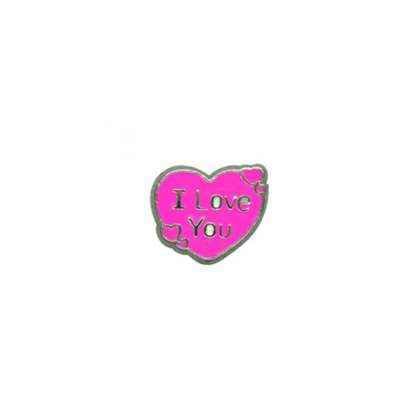 pinkes Herz mit der Inschrift I love you als floating Charm