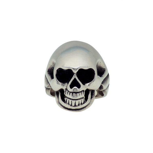 silberner Totenkopfring