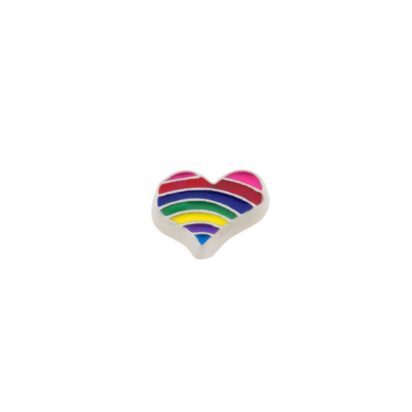 Regenbogenherz als floating Charm