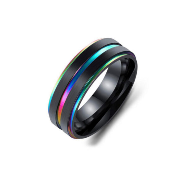 schwarzer Ring mit Regenbogenfarben