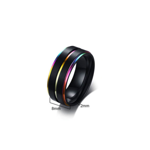 schwarzer Ring mit Regenbogenfarben