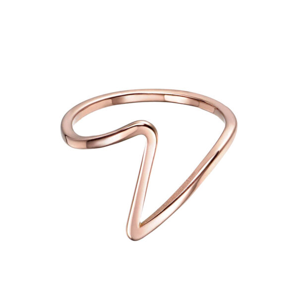 Wellenförmiger Ring in roségold